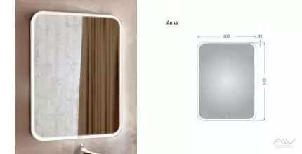 Зеркало «Alavann» Anna 60 с сенсорным выключателем с подсветкой
