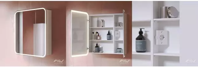 Зеркальный шкаф «Alavann» Lana 80 с подсветкой белый нейтральный