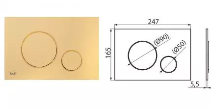Кнопка смыва «AlcaPlast» M675 золото