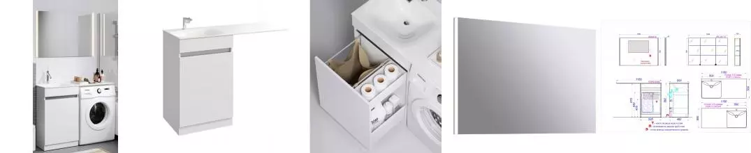 Мебель для ванной «Aqwella» Forma 55 белая с корзиной