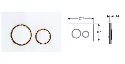 Кнопка смыва «Geberit» Sigma 21 115.650.SI.1 белое стекло/красное золото