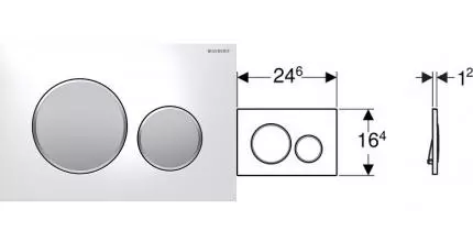 Кнопка смыва «Geberit» Sigma 20 115.882.KL.1 белый глянцевый/матовый хром