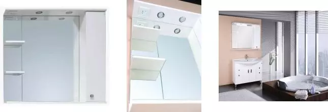 Зеркальный шкаф «Onika» Эльбрус 90.02 с подсветкой белый правый