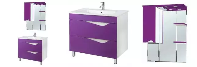 Мебель для ванной «Bellezza» Эйфория 85 фиолетовая/белая