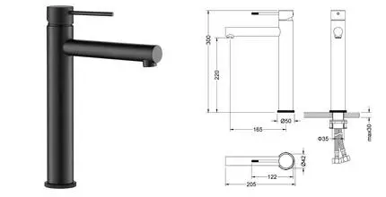 Смеситель для раковины «Timo» Saona 2311/03F чёрный