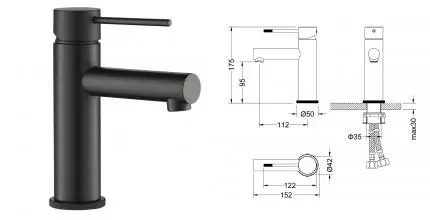 Смеситель для раковины «Timo» Saona 2361/03F чёрный