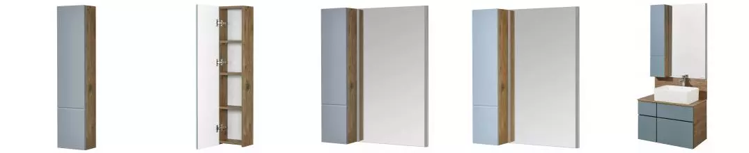 Подвесной шкаф «Aquaton» Мишель 23 для зеркала подвесной фьорд/дуб Рустикальный универсальный