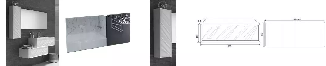Мебель для ванной подвесная «Marka One» Glace 100 white