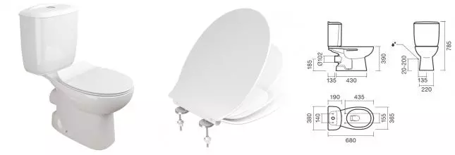 Унитаз компакт «Sanitana» Munique белый с сиденьем термопласт с микролифтом белое