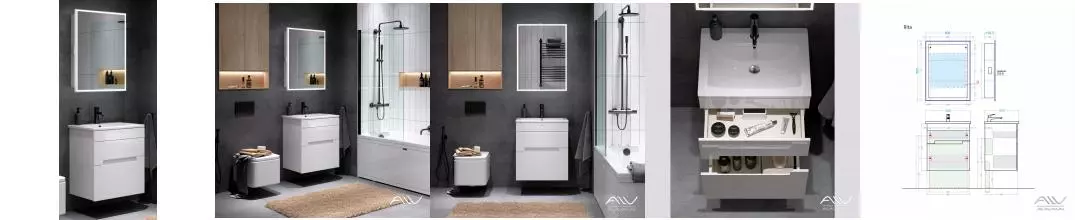 Мебель для ванной подвесная «Alavann» Rita 60 белая