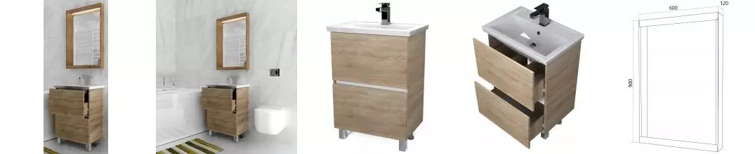 Мебель для ванной «1Marka» Aris 60 дуб сонома