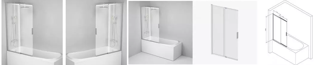 Шторка на ванну стеклянная «Am.Pm» Like W80S-100PS-150MT 100/150 прозрачная/хром универсальная