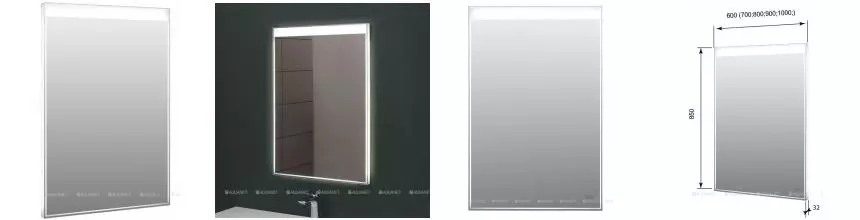 Зеркало «Aquanet» Палермо New 70 с сенсорным выключателем с подсветкой
