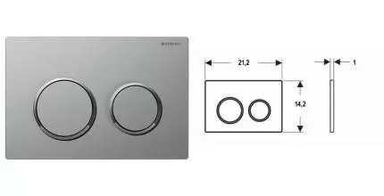 Кнопка смыва «Geberit» Omega 20 115.085.JQ.1 матовый хром/хром глянец