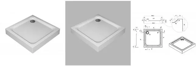 Душевой поддон «Am.Pm» Gem W90T-403-090W 90/90 низкий АБС-пластик квадратный белый с сифоном