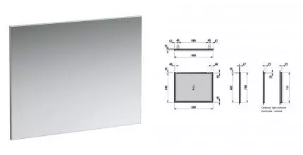 Зеркало «Laufen» Frame 25 447405 90/70 без света рама хром