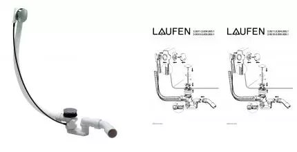 Сифон для ванны слив-перелив «Laufen» 2.9511.0.004.000.1 хром полуавтомат