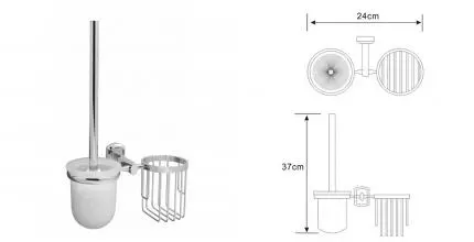 Ёршик для унитаза с держателем для освежителя воздуха «WasserKRAFT» Oder K-3035 на стену хром