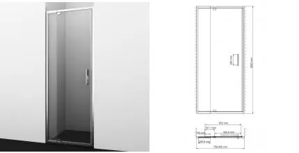 Душевая дверь «WasserKRAFT» Berkel 48P27 85/200 прозрачная/хром без поддона универсальная