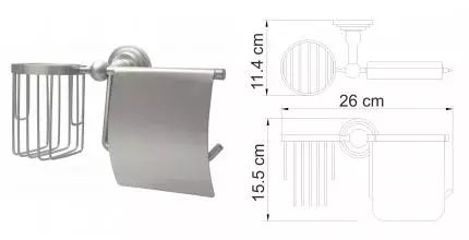 Держатель туалетной бумаги и освежителя воздуха «WasserKRAFT» Ammer K-7059 на стену матовый хром