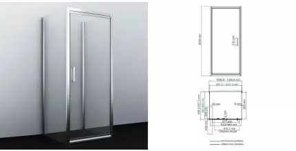 Душевой угол-ограждение «WasserKRAFT» Salm 27I41 100/90 прозрачный/хром без поддона универсальный