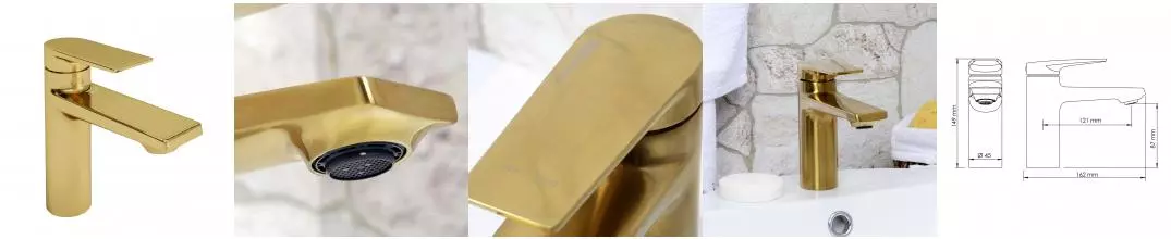 Смеситель для раковины «WasserKRAFT» Aisch 5503 матовое золото