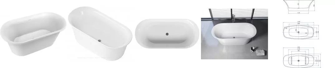 Ванна акриловая «Aquanet» Family Smart 170/78 с ножками с сифоном белая глянцевая Gloss Finish