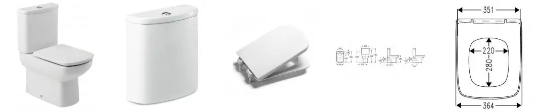 Унитаз компакт «Roca» Dama Senso Compacto 7342518000/734151B000 (ZRU9302820) белый с сиденьем дюропласт с микролифтом белое