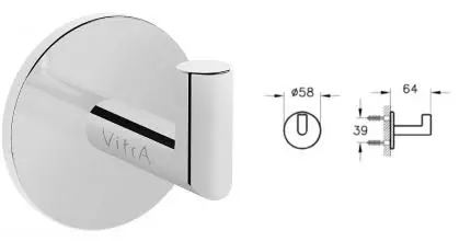 Крючок «Vitra» Origin A44884 на стену хром