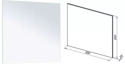Зеркало «Aquanet» Lino 90 без света белое