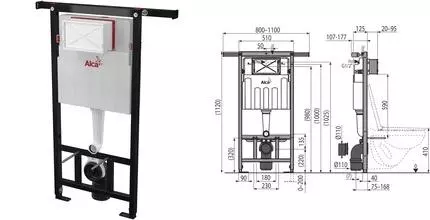 Инсталляция для унитаза «AlcaPlast» Jadroмodul AM102/1120E