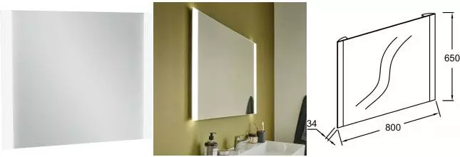 Зеркало «Jacob Delafon» EB1472-NF 80/65 с подсветкой и подогревом