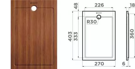 Разделочная доска «Omoikiri» CB-03-WOOD-S на кухонную мойку венге