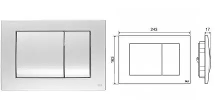 Кнопка смыва «Oli» Metal Dual 656006 хром матовый