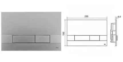 Кнопка смыва «Oli» Narrow OLIpure 148302 хром матовый