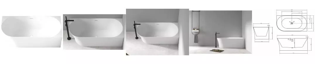 Ванна акриловая «Abber» AB9258-1.5 150/78 с каркасом с сифоном белая правая