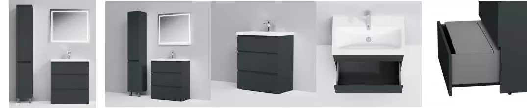Мебель для ванной «Am.Pm» Gem S 75 графит матовый