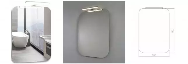 Зеркало «Azario» Агат 55 c навесным светильником и датчиком движения с подсветкой