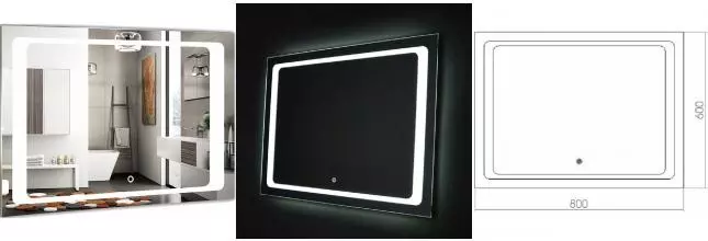Зеркало «Azario» Фортуна 80 с подсветкой