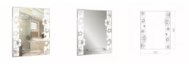 Зеркало «Loranto» Флора 50 без света пескоструйный рисунок
