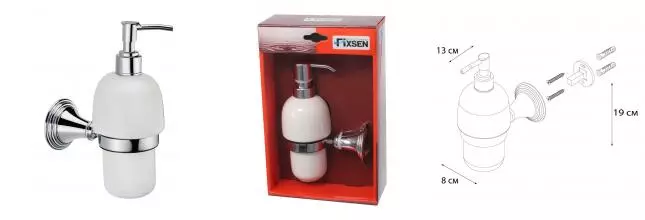 Дозатор для мыла «Fixsen» Best FX-71612 на стену хром/белый
