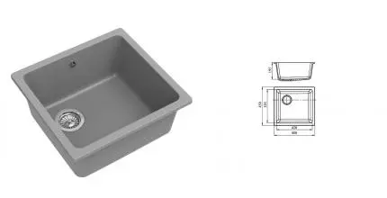 Мойка для кухни «Ewigstein» EW-4540 48/45 искусственный камень серый металлик