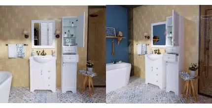 Мебель для ванной «Marka One» Прованс New 65Н 3я 1д белая