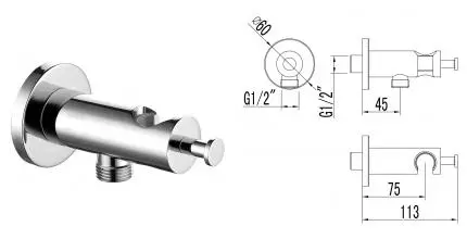 Подключение для душевого шланга «Lemark» LM1185C с держателем для лейки и крючком хром