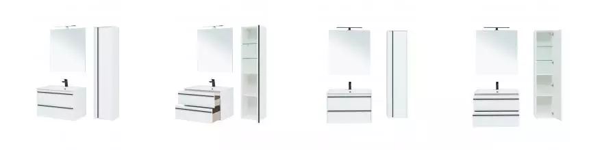 Мебель для ванной подвесная «Aquanet» Lino 80 белая матовая