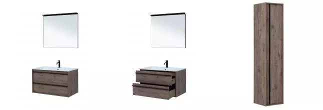 Мебель для ванной подвесная «Aquanet» Lino 90 дуб Веллингтон