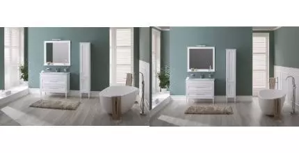Мебель для ванной подвесная «Aquanet» Бостон М 100 ручки золото белая
