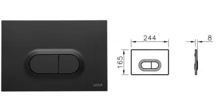 Кнопка смыва «Vitra» Loop O 740-0511 черная матовая