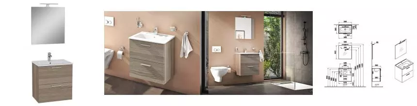 Мебель для ванной подвесная «Vitra» Mia 60 с ящиками кордоба