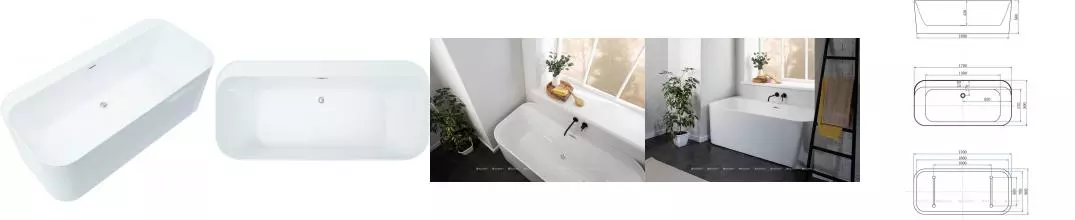 Ванна акриловая «Allen Brau» Infinity 1 170/80 с ножками с сифоном белая
